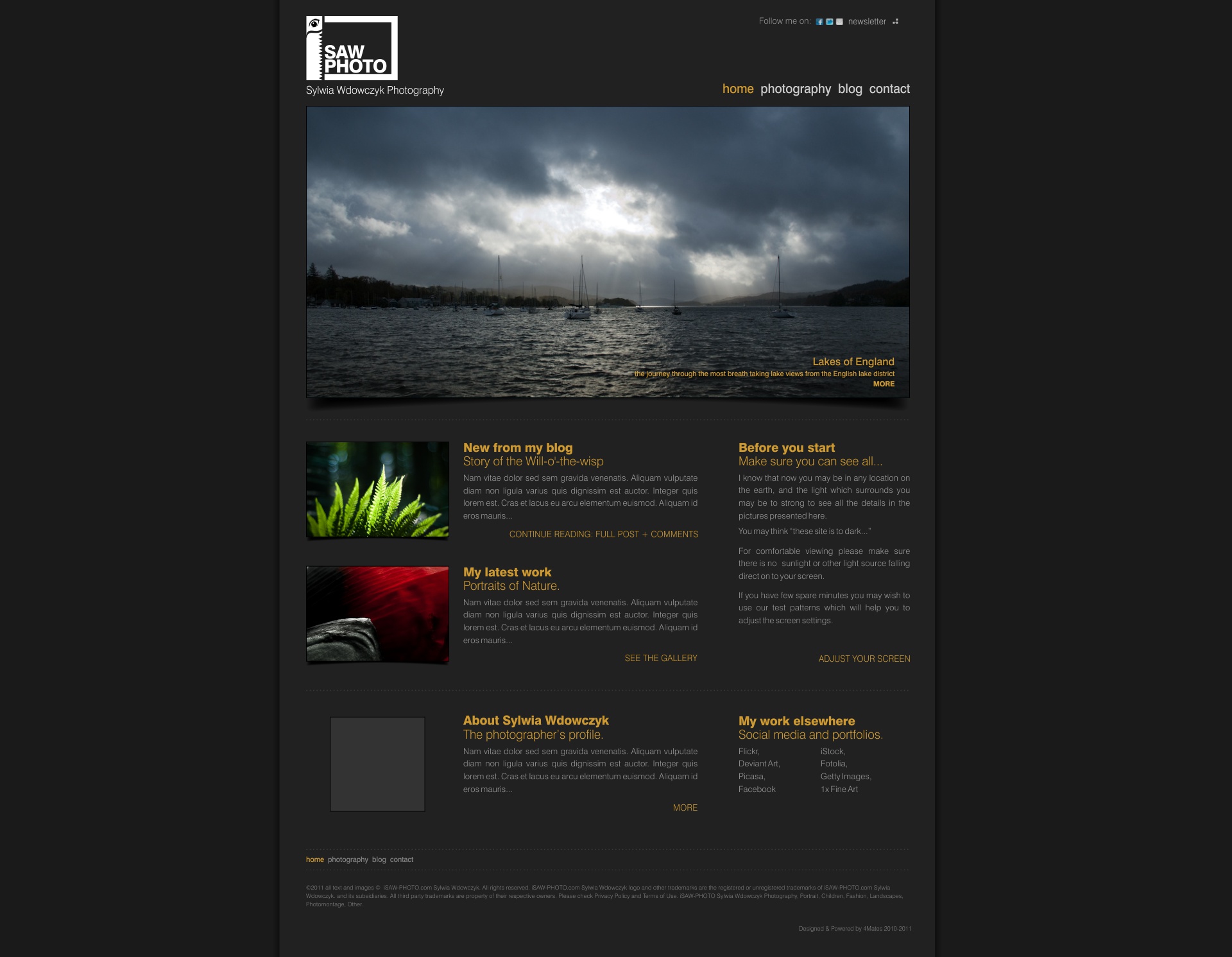 Strona portfolio dla fotografki